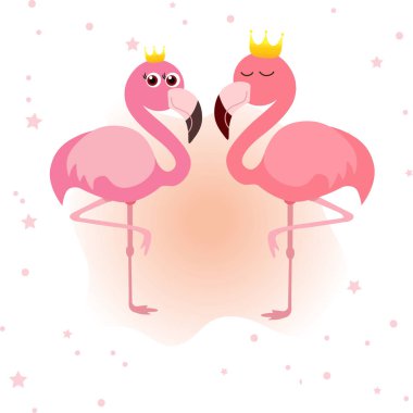 2 つの耽溺フラミンゴ ストックベクター C Ykononova