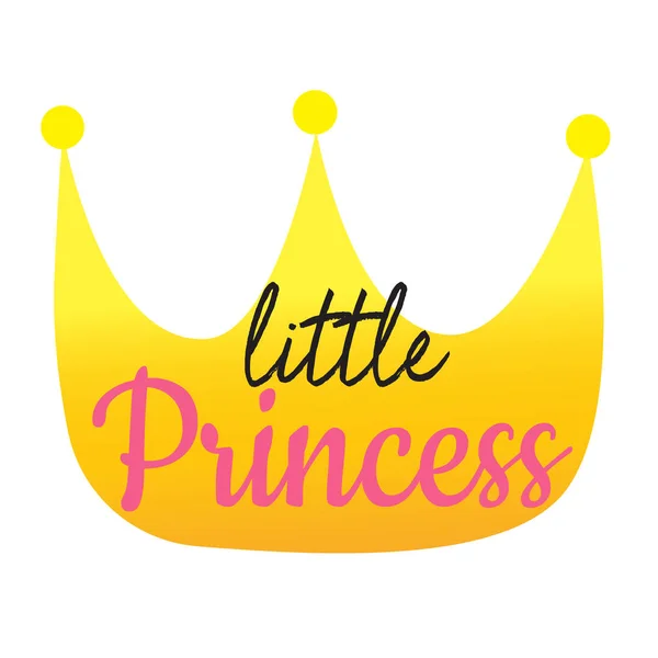 Kleine Prinses Gouden Kroon Vector Illustratie — Stockvector