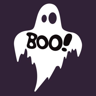  Cadılar Bayramı hayalet, düz, vektör illüstrasyon