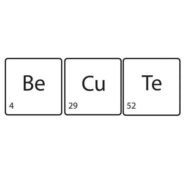 Essere Carino Tavola Periodica Testo Illustrazione Vettoriale — Vettoriale Stock