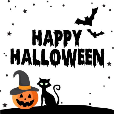  Mutlu Cadılar Bayramı Sanatı, vektör illüstrasyon