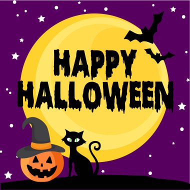  Mutlu Cadılar Bayramı Sanatı, vektör illüstrasyon