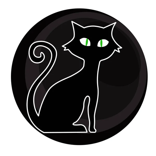 Night Cat Art Ilustracja Wektorowa — Wektor stockowy