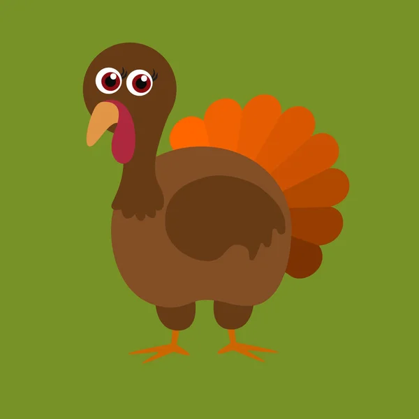Turkey Bird Flat Vector Illustration — Stock Vector