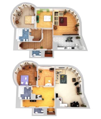 3d render, illüstrasyon, daire, render