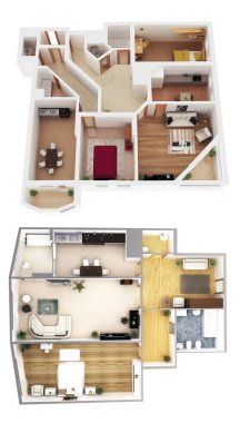 3d render, illüstrasyon, daire, render