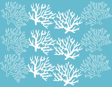 Modern, mercan, resif, vektör illüstrasyon