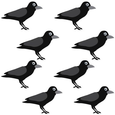 Sanat, Karga, kuş, vektör illüstrasyon