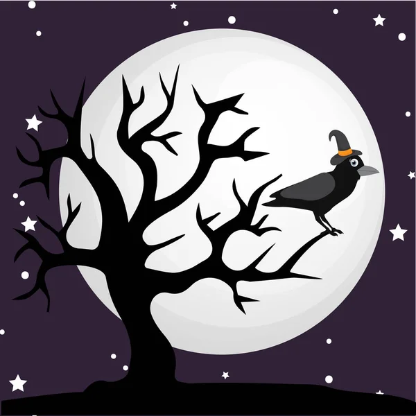 Kunst Crow Vogel Vector Illustratie — Stockvector