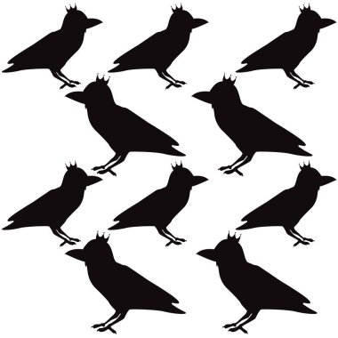 Sevimli karga, kuş, vektör illüstrasyon