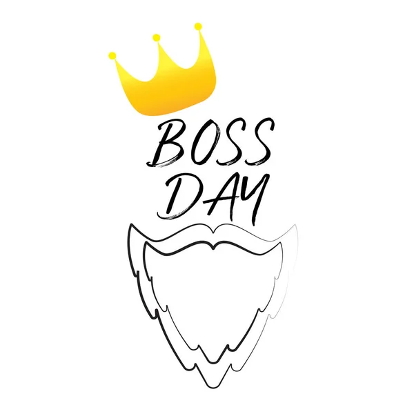 Vector Hand Drawn Greeting Card Happy Boss Day — Stock Vector