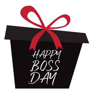 Mutlu patron gün, kırmızı hediye, illüstrasyon