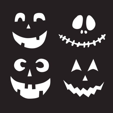 Cadılar Bayramı gülümsemesi, yüzü, vektör çizimi