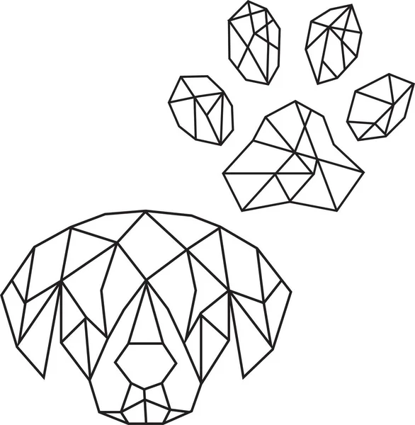 ベクトル抽象多角形の幾何学犬 — ストックベクタ