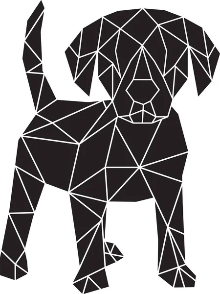 Vetor Abstrato Cão Geométrico Poligonal — Vetor de Stock