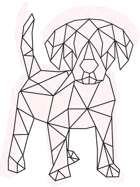 Vektor Abstrakter Polygonaler Geometrischer Hund — Stockvektor