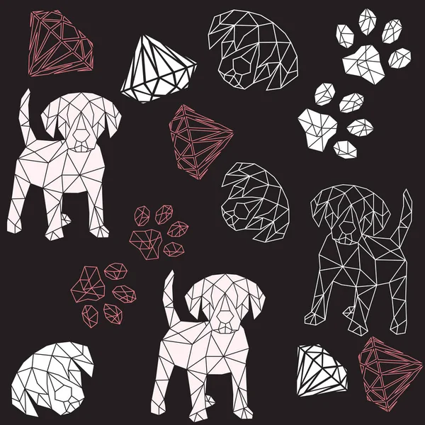 Vector abstract polygonal geometric dog