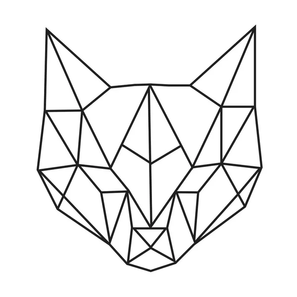 Vector Abstracte Polygonale Geometrische Kattenkop — Stockvector