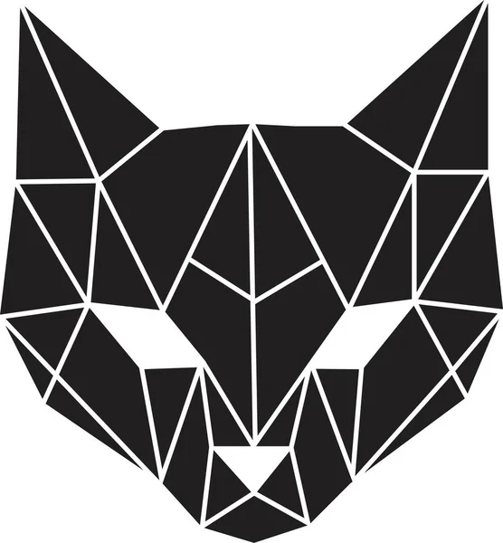 Vektorová Abstraktní Polygonální Geometrická Kočičí Hlava — Stockový vektor