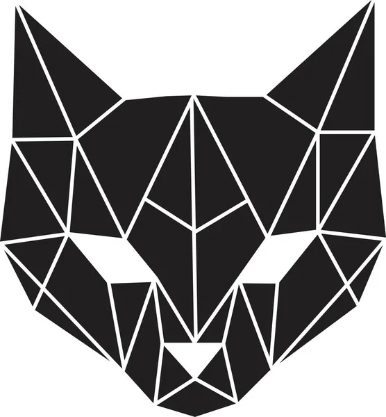 Vector Abstracte Polygonale Geometrische Kattenkop — Stockvector