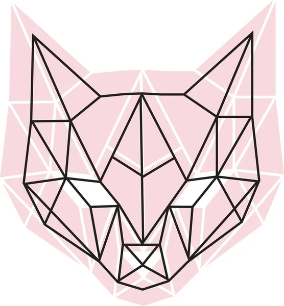 Vektorová Abstraktní Polygonální Geometrická Kočičí Hlava — Stockový vektor