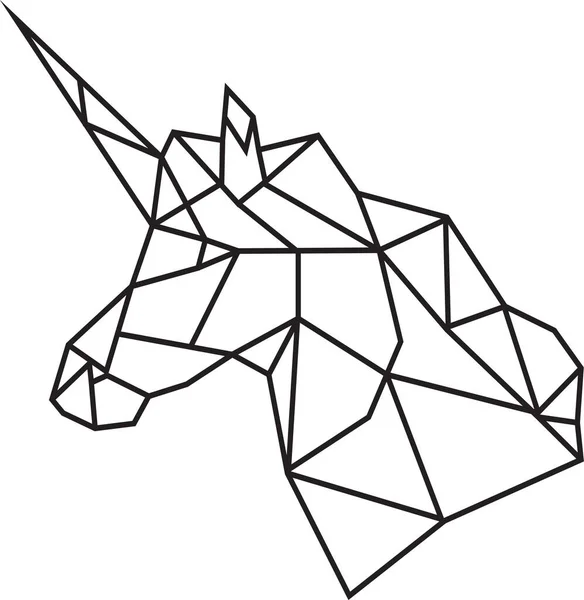 Vecteur Abstrait Polygonal Géométrique Licorne — Image vectorielle