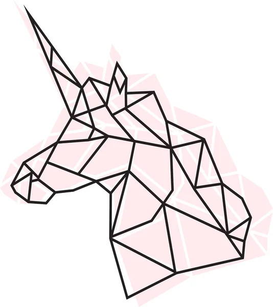 Vektor Abstrak Poligonal Geometris Unicorn - Stok Vektor