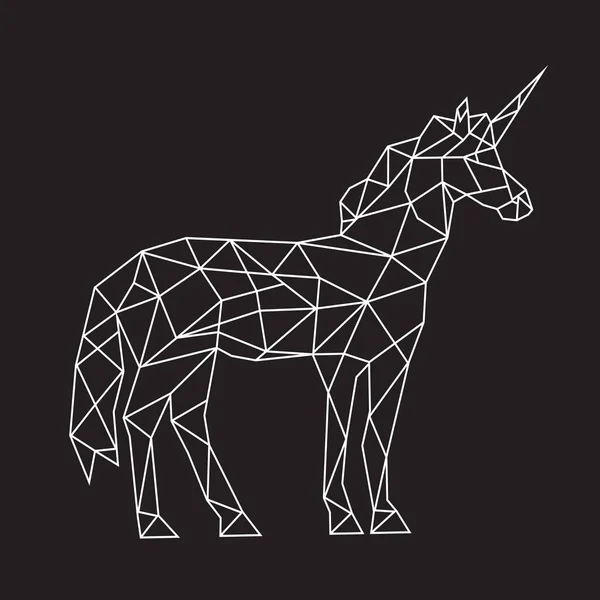 Unicornio Geométrico Poligonal Abstracto Vectorial — Archivo Imágenes Vectoriales