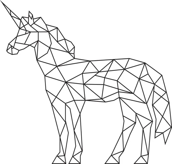 Unicornio Geométrico Poligonal Abstracto Vectorial — Archivo Imágenes Vectoriales