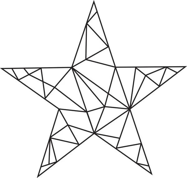 Estrela Geométrica Poligonal Abstrata Printvector — Vetor de Stock