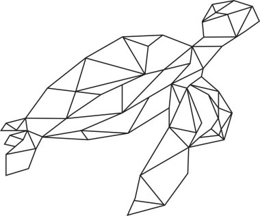  Vektör soyut çokgen geometrik soyut kaplumbağa