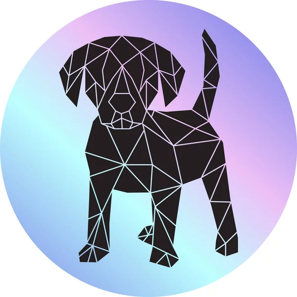 Vektor Abstrakte Polygonale Geometrische Hund — Stockvektor