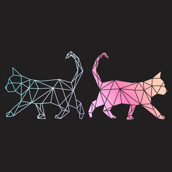 Vektor Abstrakte Polygonale Geometrische Abstrakte Katze — Stockvektor
