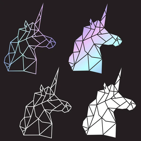 Vektor Abstrak Poligonal Geometris Unicorn - Stok Vektor