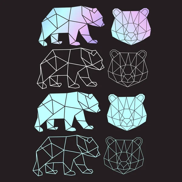 矢量抽象多边形几何熊符号 — 图库矢量图片