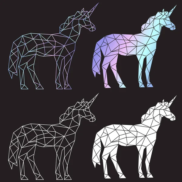 Unicornio Geométrico Poligonal Abstracto Vectorial — Archivo Imágenes Vectoriales