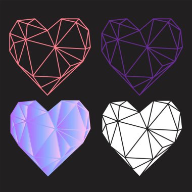 Yazdırma Vektörü soyut çokgen geometrik soyut kalp