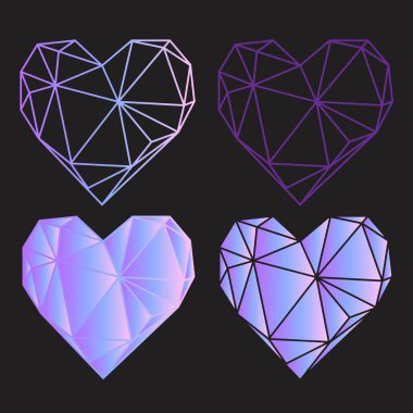 Yazdırma Vektörü soyut çokgen geometrik soyut kalp