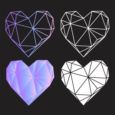 Yazdırma Vektörü soyut çokgen geometrik soyut kalp