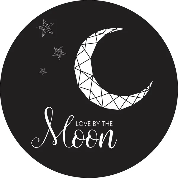 Skriv Love Moon Vektor Illustration Konst — Stock vektor