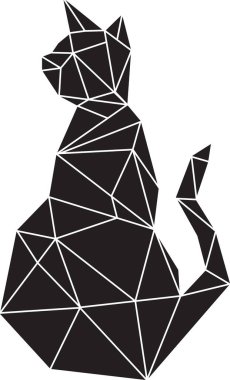 Soyut çokgen geometrik soyut kediyi yazdır