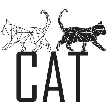 Yazdırma Vektörü soyut çokgen kedi 