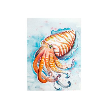 Balık eskizinin Aquarelle tablosu