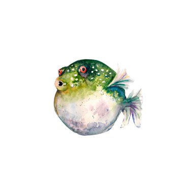 Balık eskizinin Aquarelle tablosu