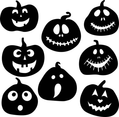 Cadılar Bayramı yüz, düz, vektör illüstrasyonunu yazdır