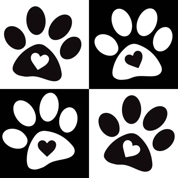 Imprimir Animal Paw Silhouette Vector Ilustración — Vector de stock