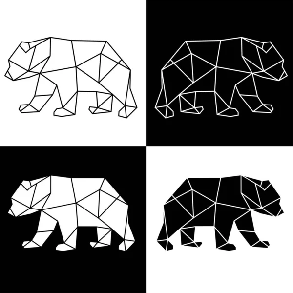 打印矢量抽象多边形几何熊动物 — 图库矢量图片