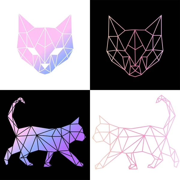 Vektor Abstrakte Polygonale Geometrische Katze — Stockvektor