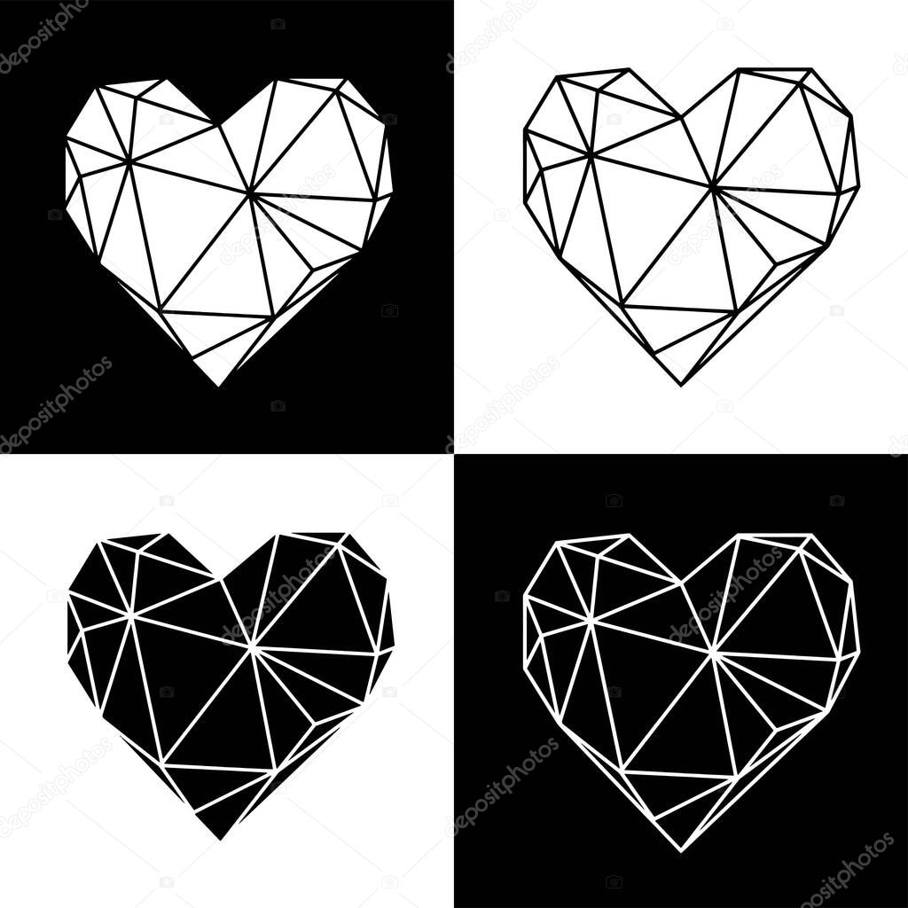 Print Vector Abstract Polygonal Geometric Diamond Heart Premium Vector In Adobe Illustrator Ai Ai Format Encapsulated Postscript Eps Eps Format