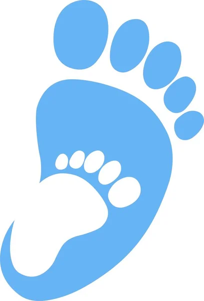 Print Cute Blue Footprint Vector Illustration — 스톡 벡터
